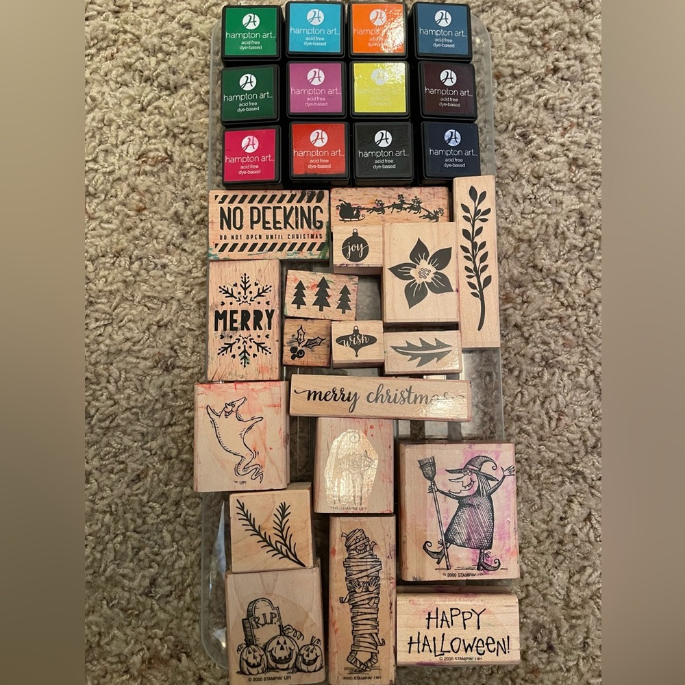 Rubber Stamp Lot l 2000 Stampin’ Up! Halloween & JoAnn’s Christmas